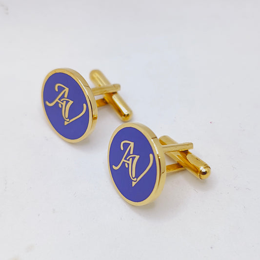 AV initial monogram cufflinks