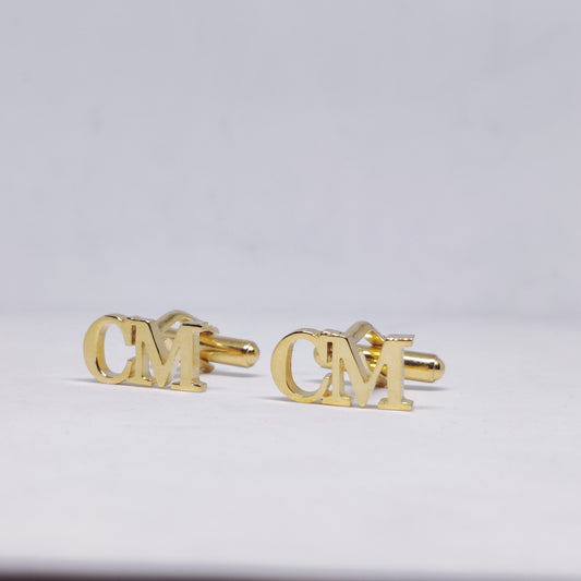 CM Double Initial Cufflinks