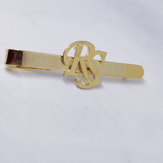 RS initial tie clip