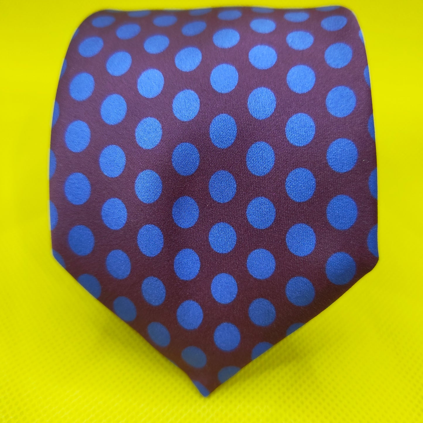 Blue Dots Printed Maroon Tie