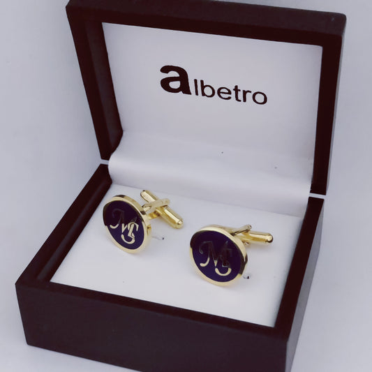 MS initial monogram cufflinks