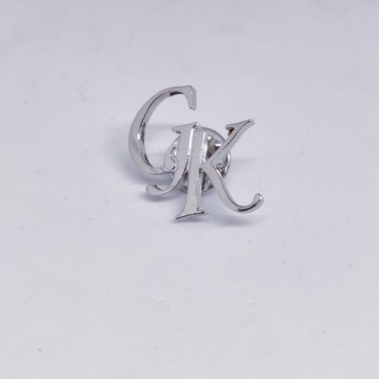 GK initial lapel pin