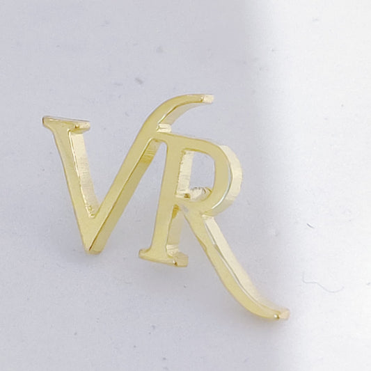 VR Double Initial Brooch