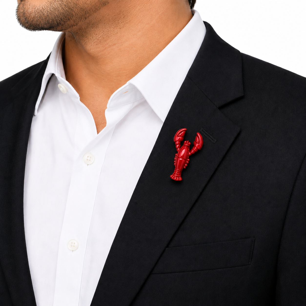 Crimson Lobster Lapel Pin