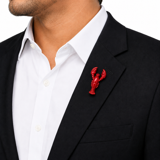 Crimson Lobster Lapel Pin