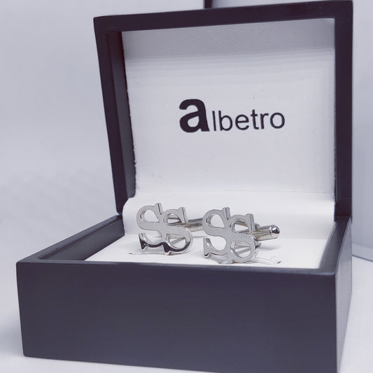SS Double Initial Cufflinks