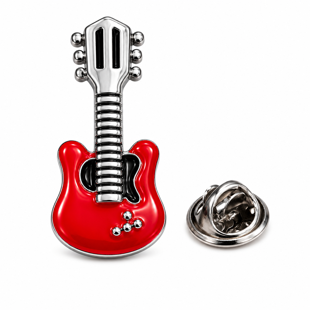 Crimson Guitar Lapel Pin