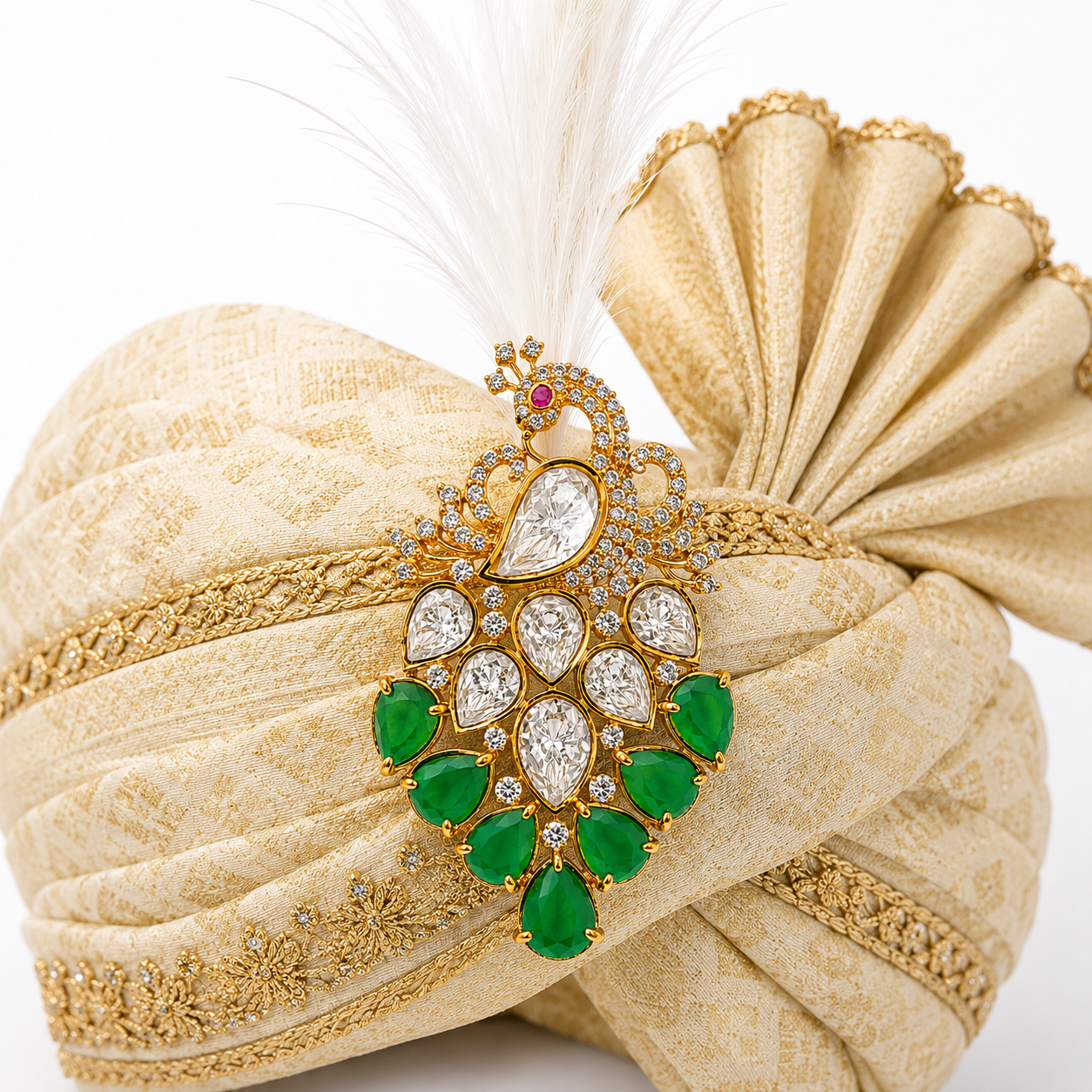 Mayura Kalangi — Emerald Green & Crystal
