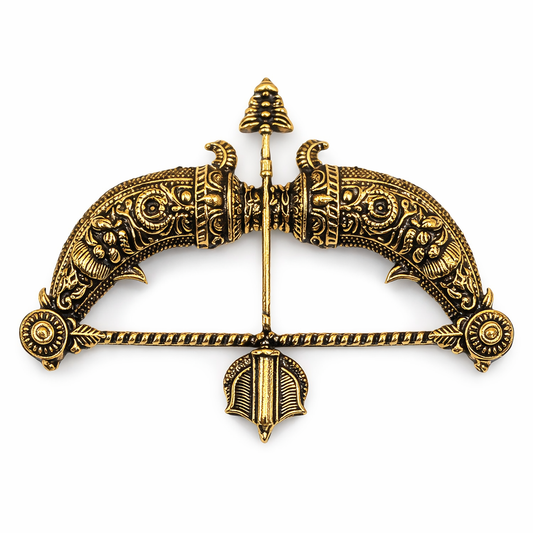 Ram Dhanush Brooch – Vintage Antique Gold Finish
