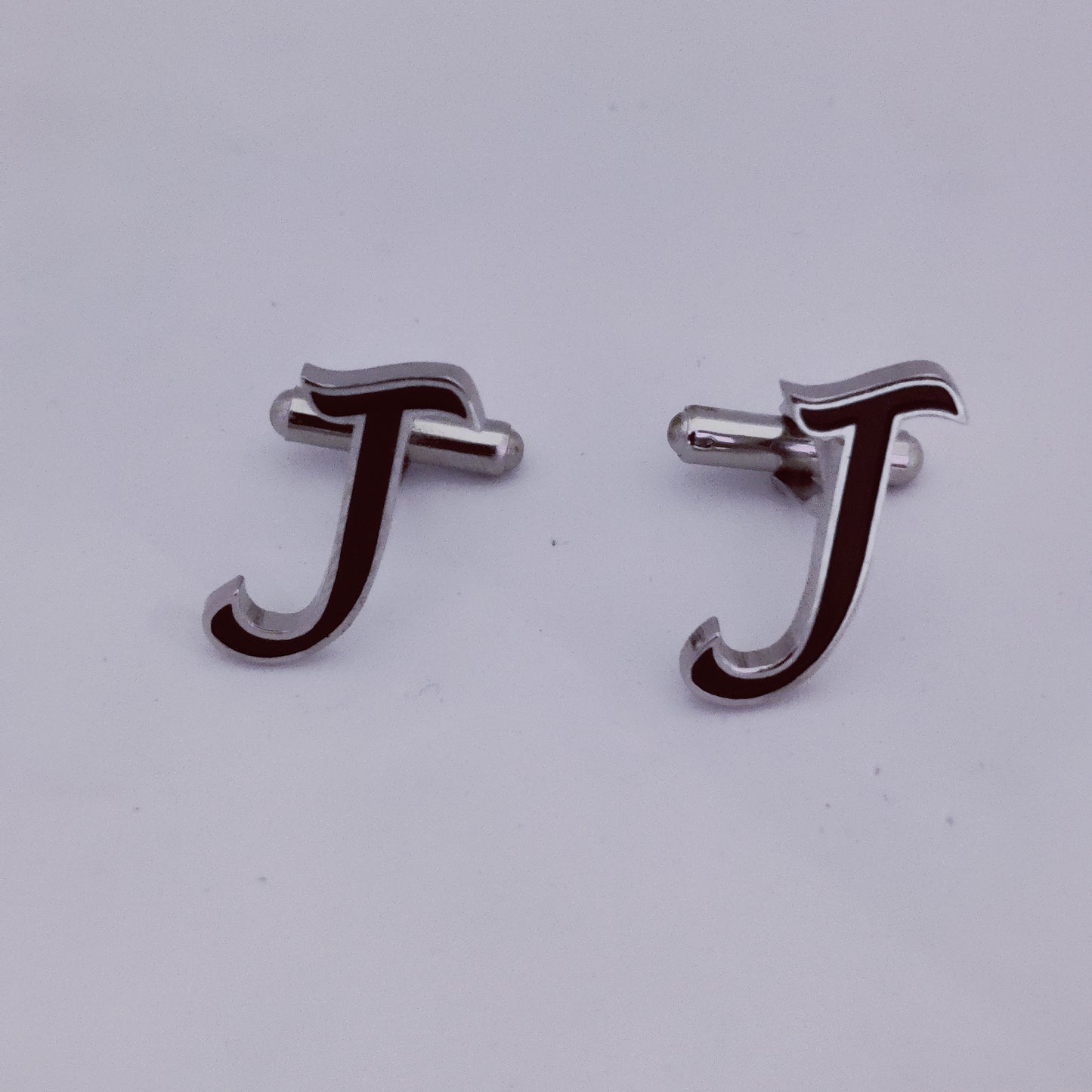 Initial J enamel Cufflinks