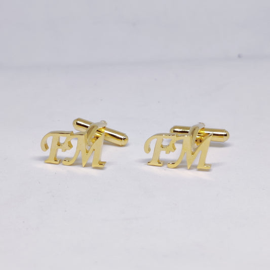 FM Double Initial Cufflinks