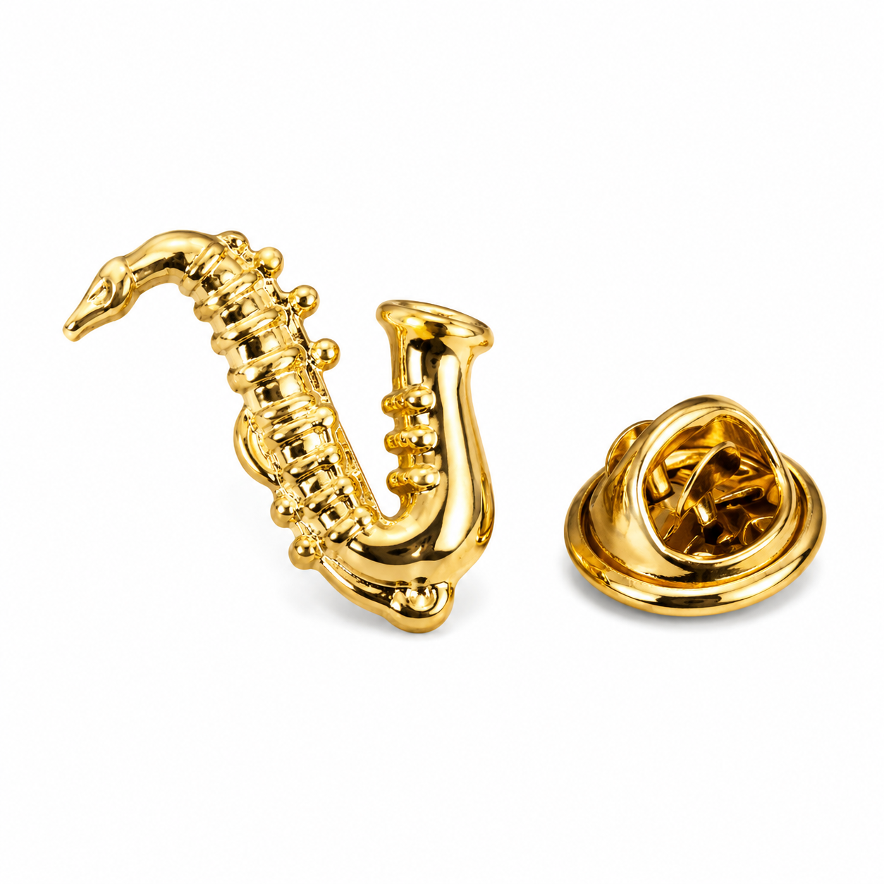 Golden Saxophone Lapel Pin