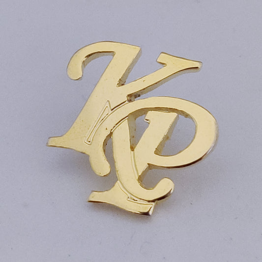 KP double initial lapel pin