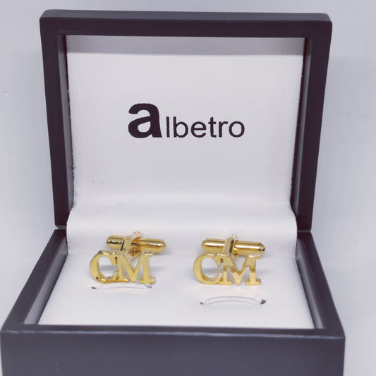 CM Double Initial Cufflinks