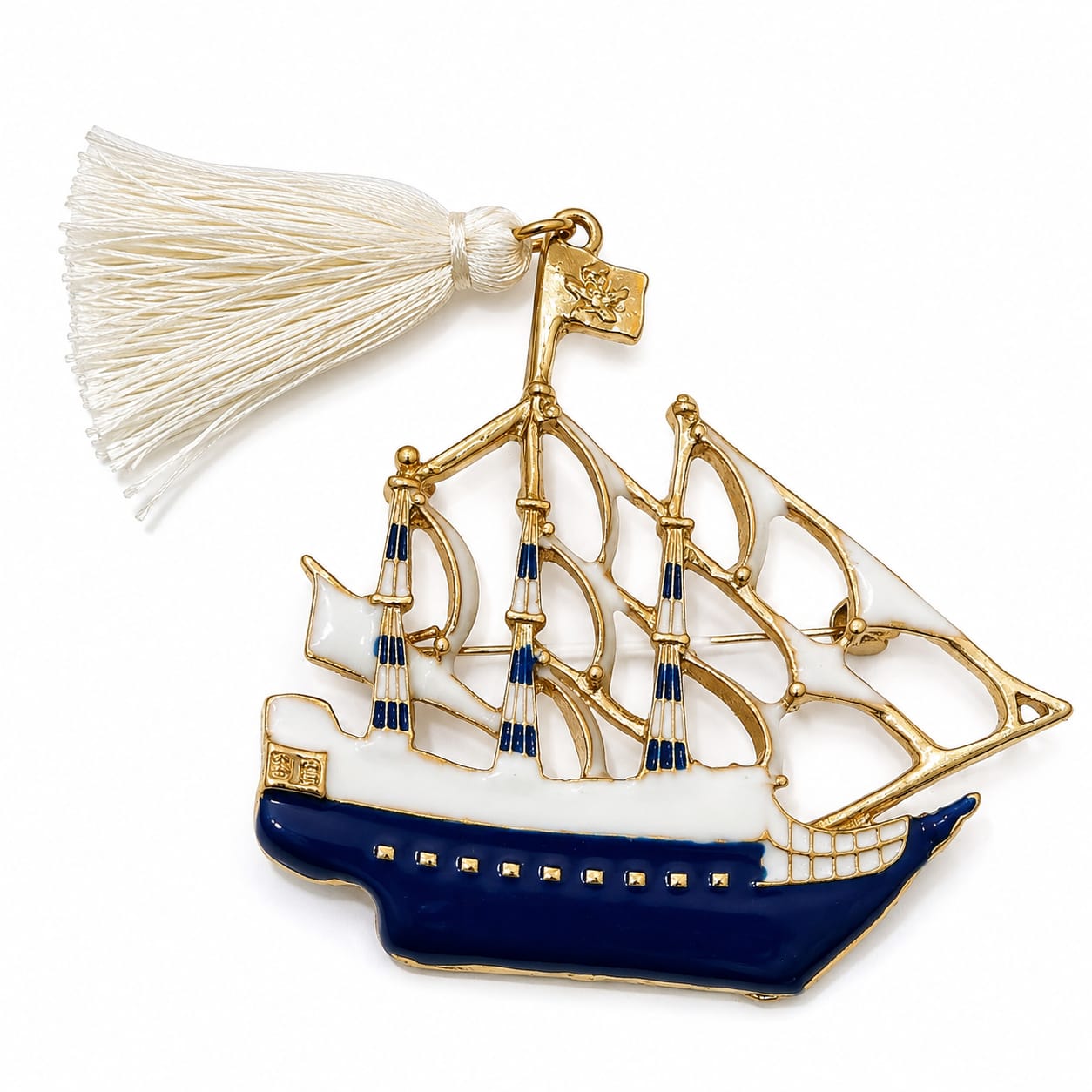 The Admiral's Galleon Antique Gold Brooch