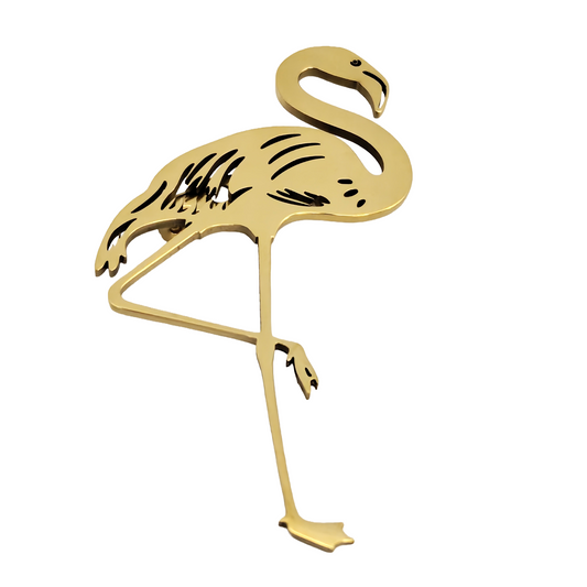 Golden Flamingo Brooch