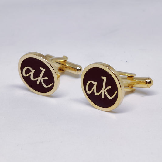 AK initial monogram cufflinks