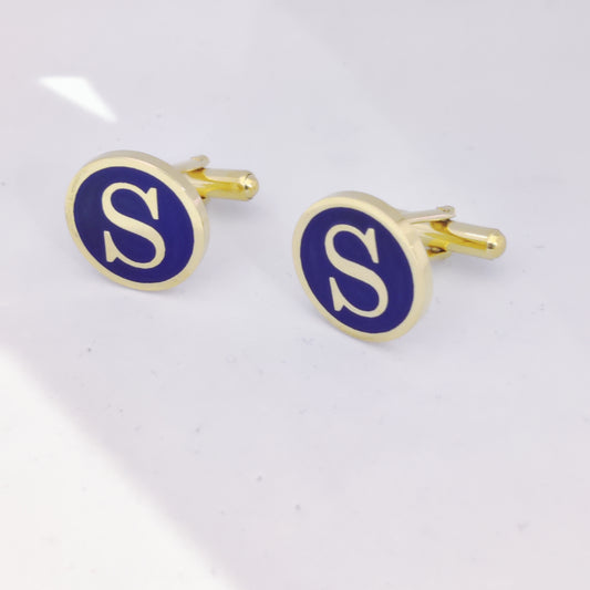 Initial S Monogram Cufflinks