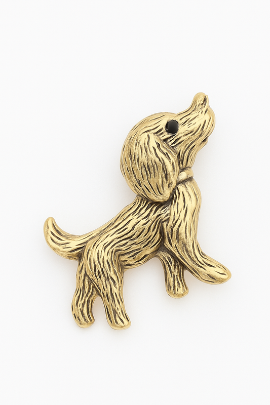 Golden Pup Brooch