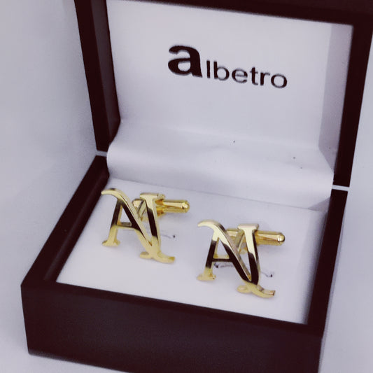 AJ Double Initial Cufflinks
