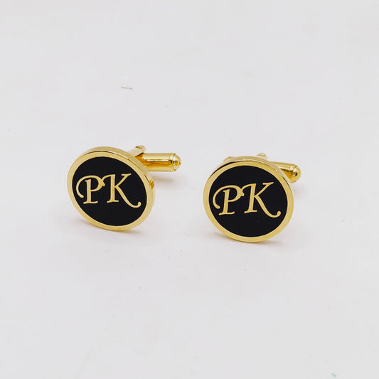 PK initial monogram cufflinks