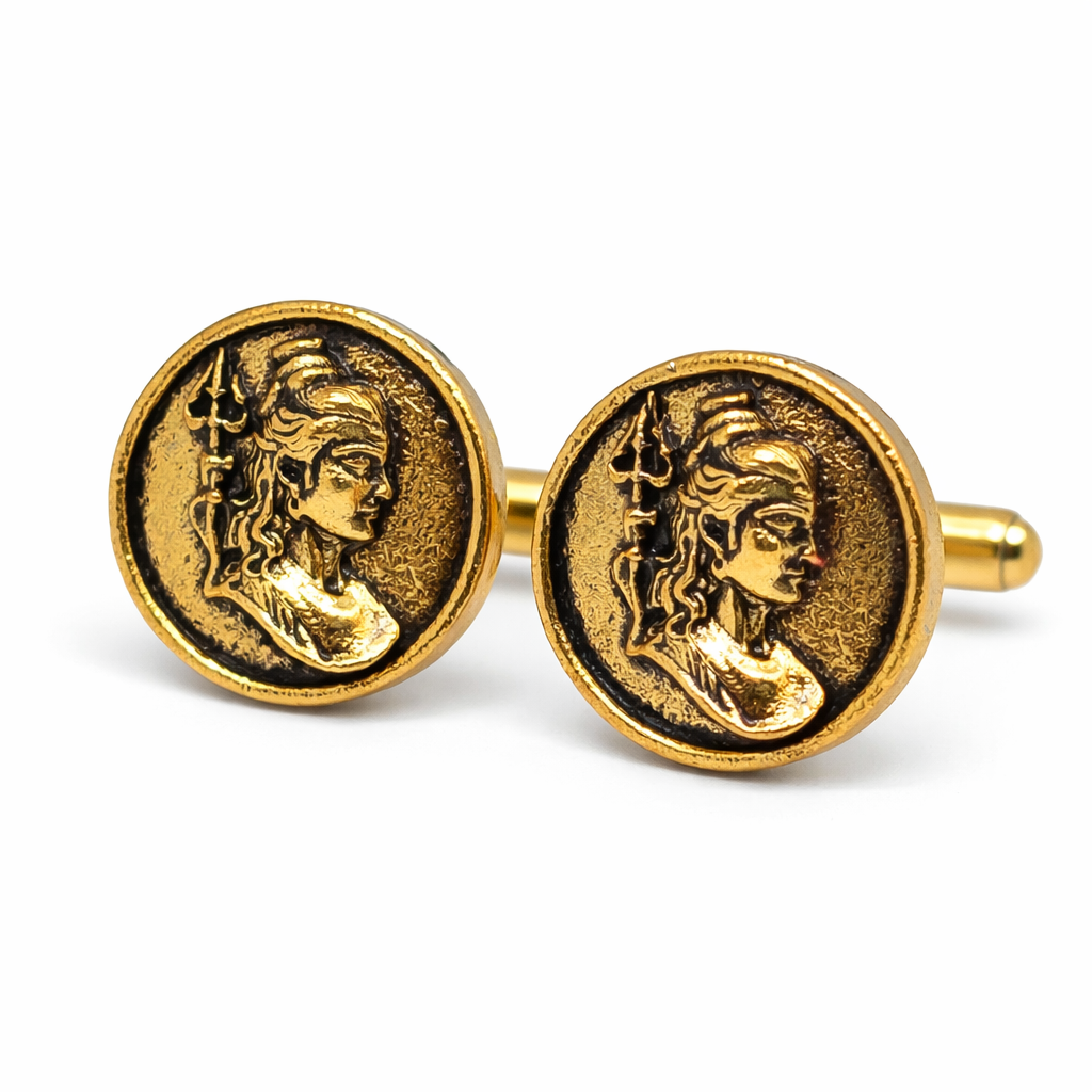 Adiyogi Antique Gold Cufflinks