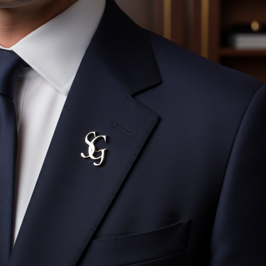 Silver SG Lapel white background