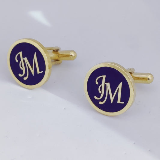 JM Initial Monogram Cufflinks