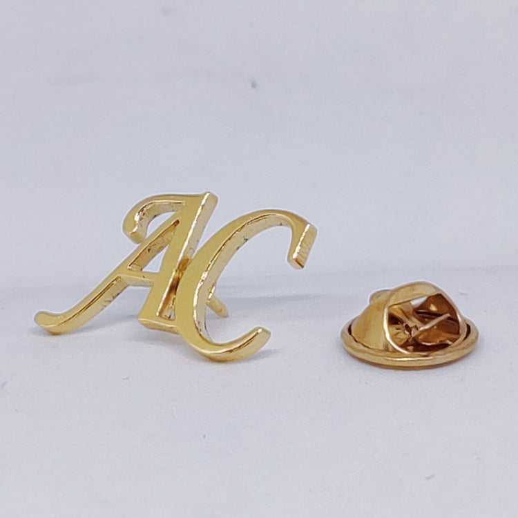 AC Double Initial Lapel Pin