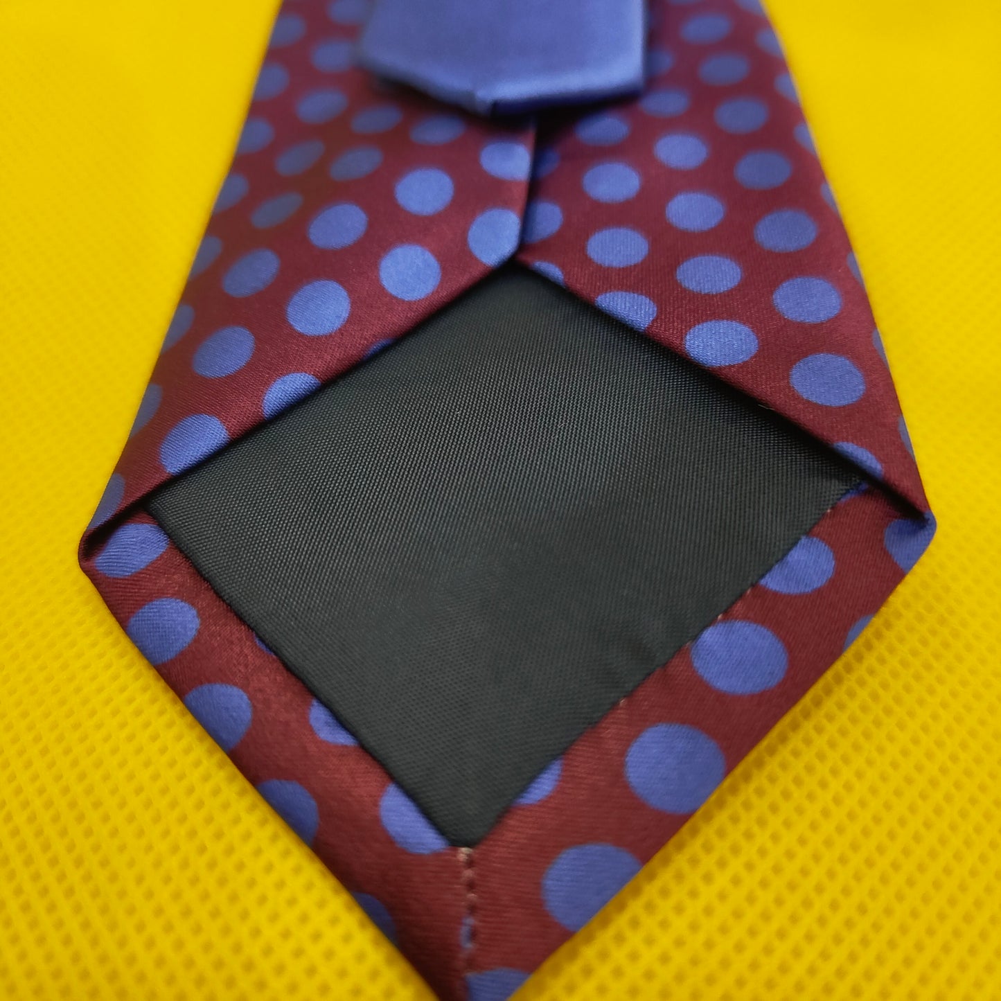 Blue Dots Printed Maroon Tie