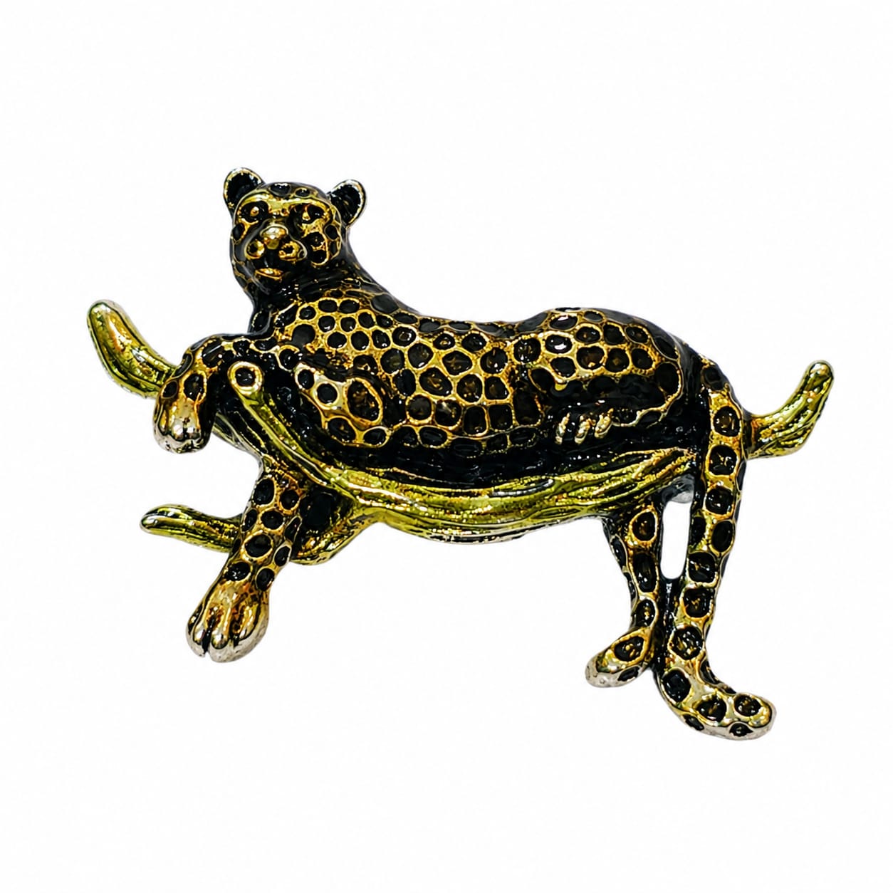 The Panthera Prowl Antique Gold Brooch
