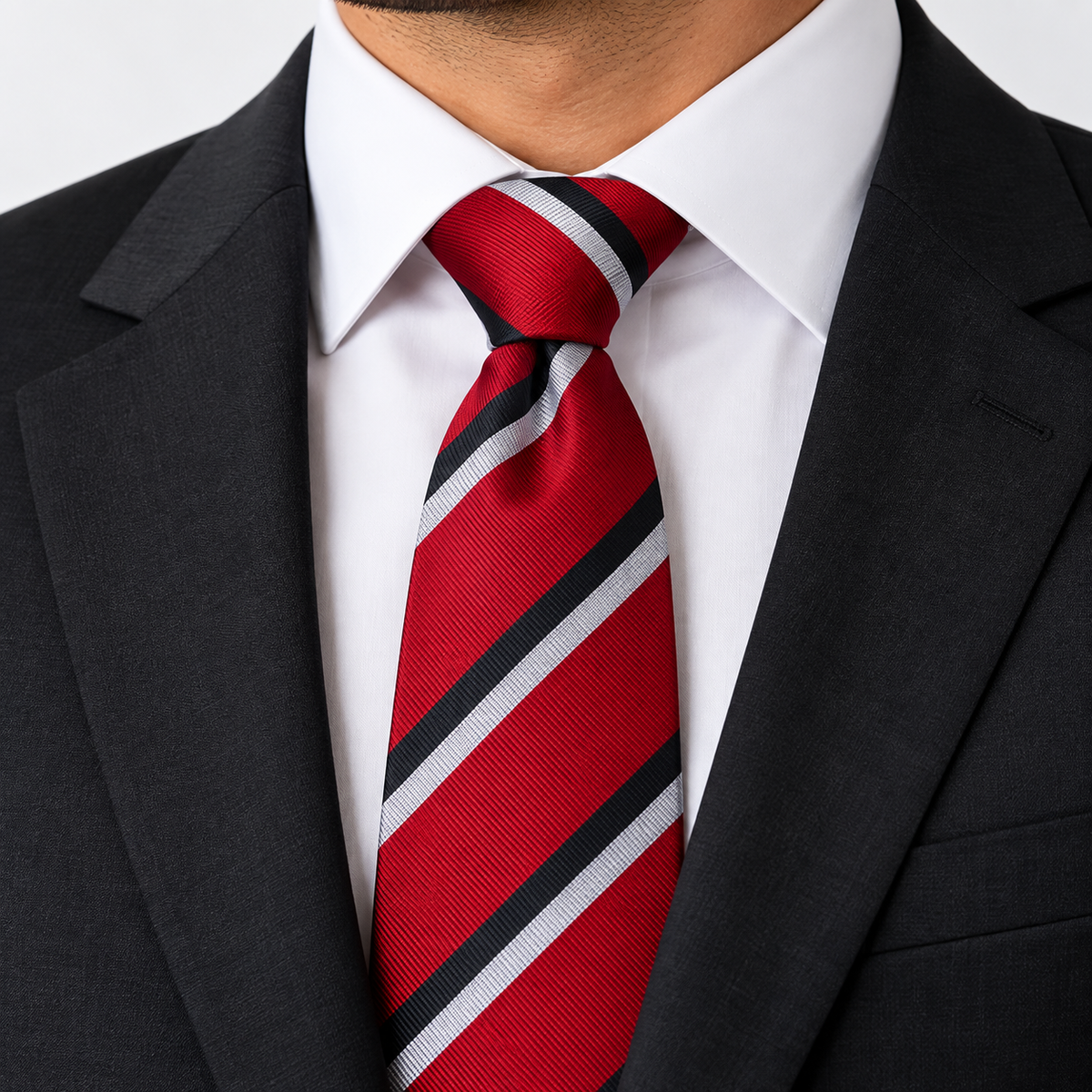 The Scarlet & Onyx Regimental Stripe Tie