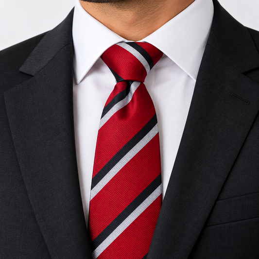 The Scarlet & Onyx Regimental Stripe Tie