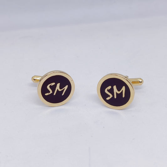 SM initial monogram cufflinks