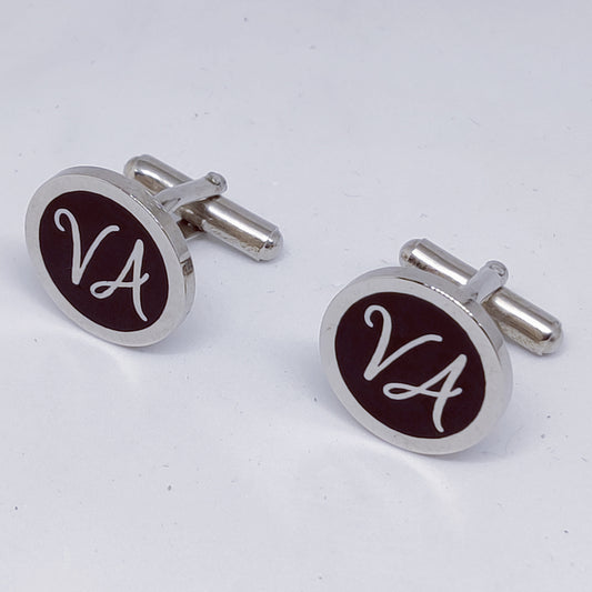 VA initial monogram cufflinks