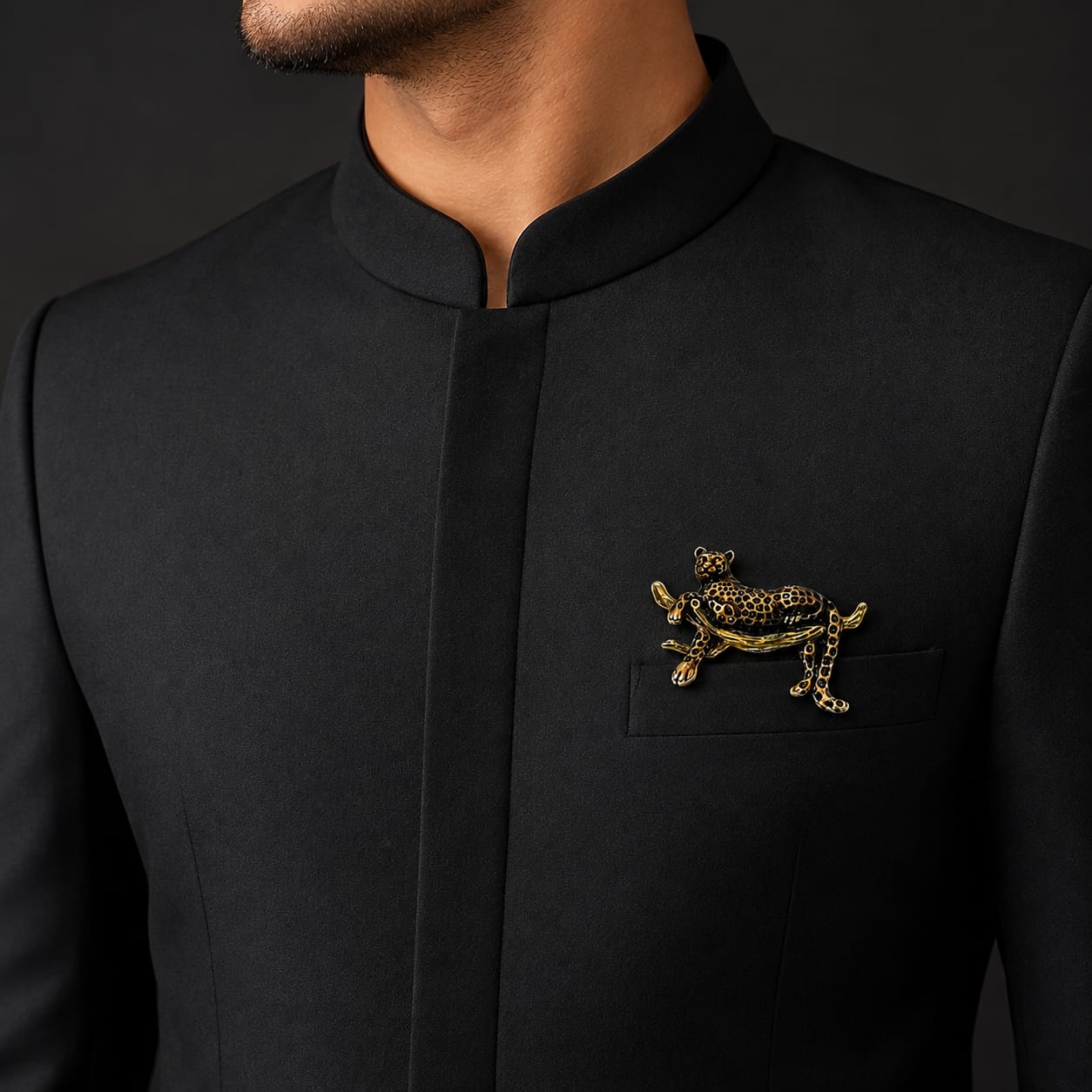 The Panthera Prowl Antique Gold Brooch