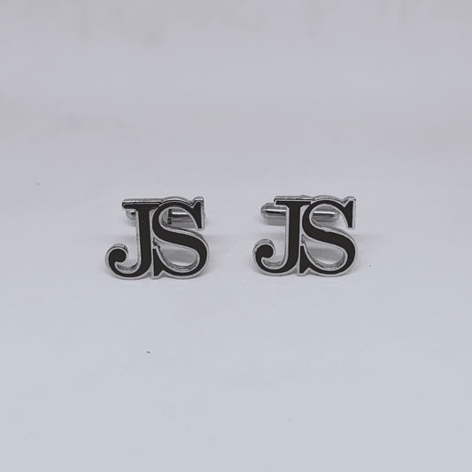 JS Initial Monogram Enamel Cufflinks