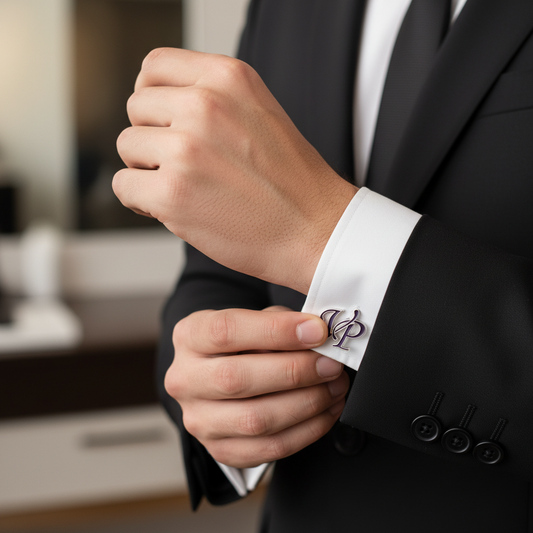 VP Double Initial Enamel Cufflinks