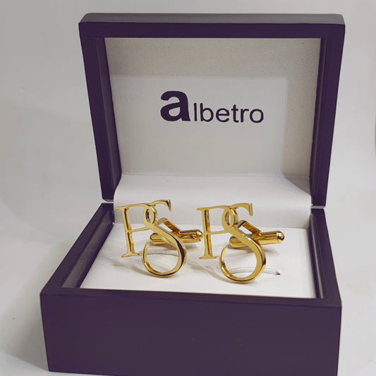 PS Double Initial Cufflinks