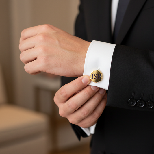 ISP Gold Engraved Cufflinks