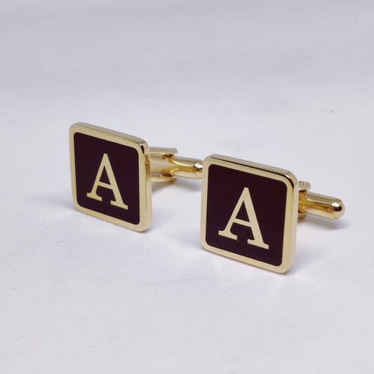Initial A Enamel Cufflinks