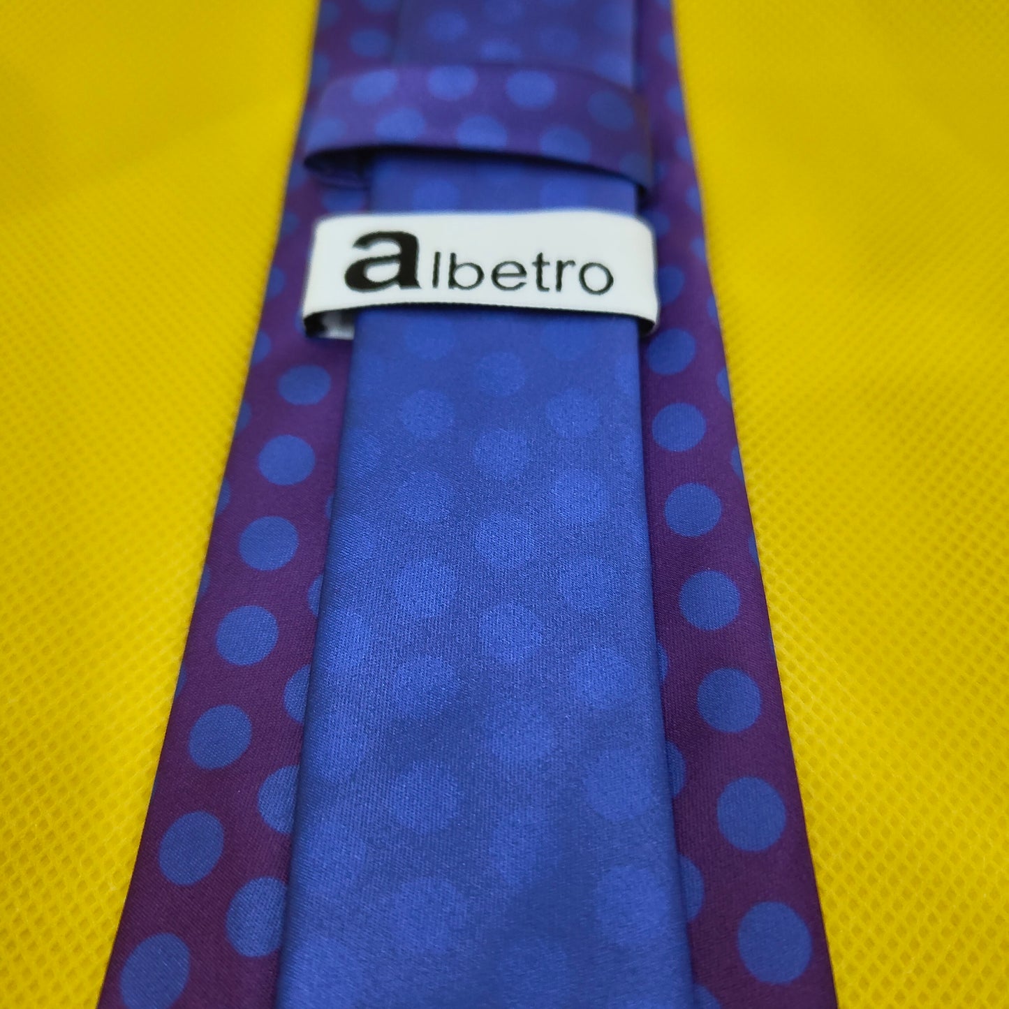 Blue Dots Printed Maroon Tie