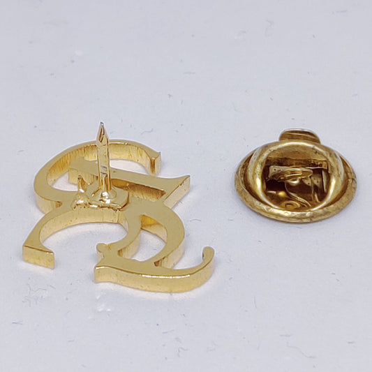 RG double initial lapel pin