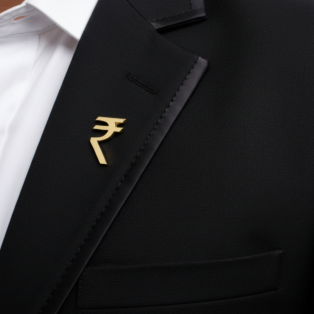 Rupees Sign Lapel Pin