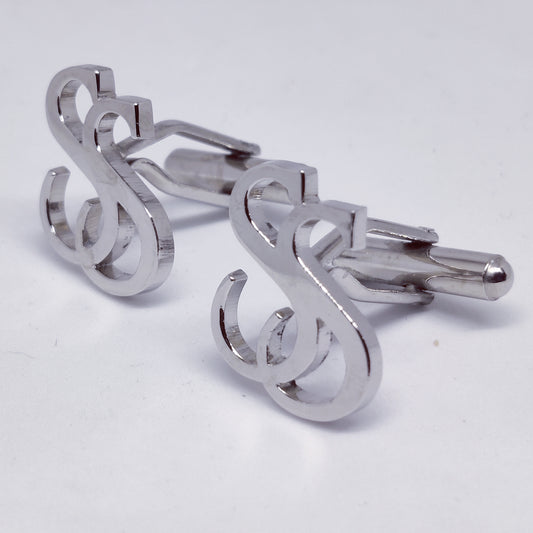 SS Double Initial Cufflinks