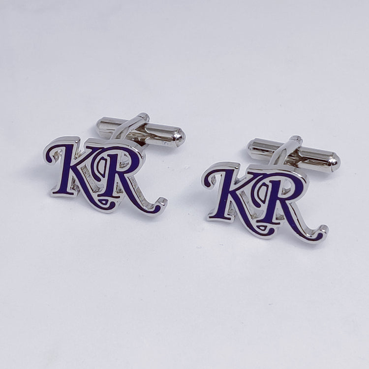 KR Double Initial Enamel Cufflinks