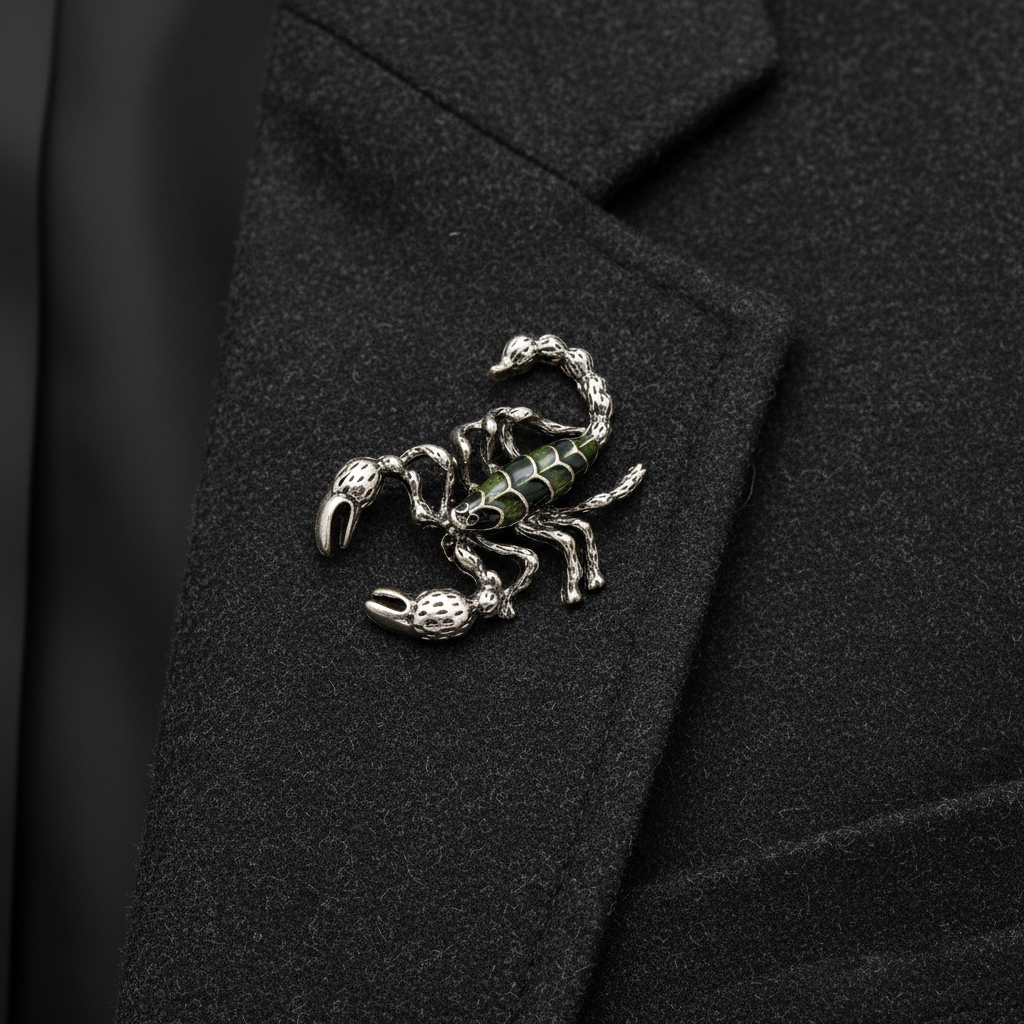 Emerald Strike Scorpion Brooch