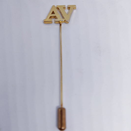 AV Double initial Lapel Pin