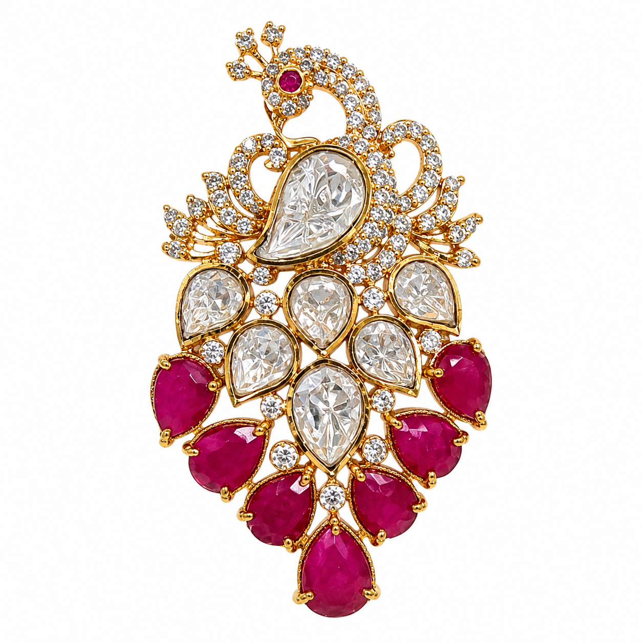 Mayura Kalangi — Ruby Red & Crystal