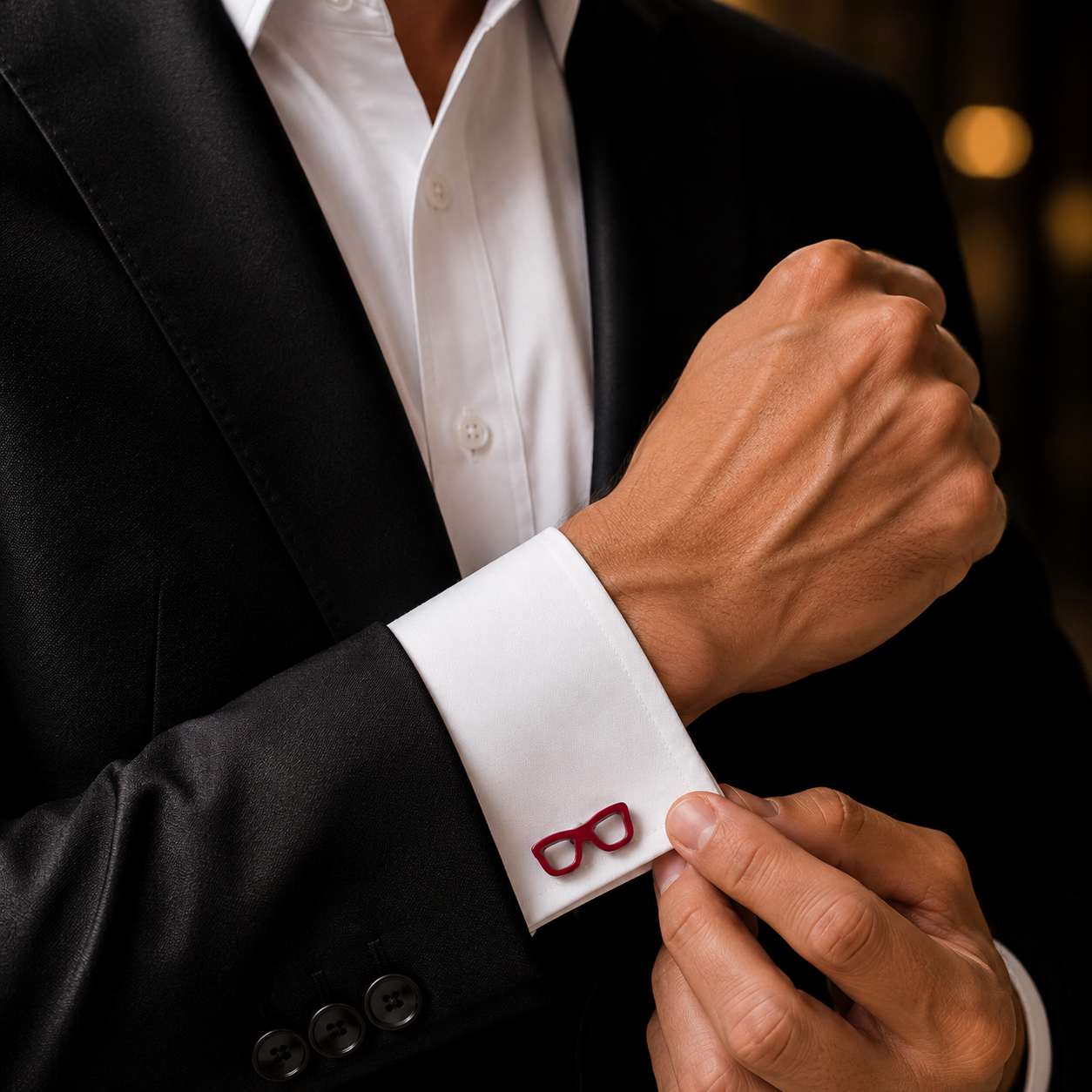 Red Masquerade Glasses Playful Cufflinks